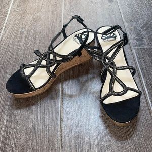 Fergalicious black wedges 7.5